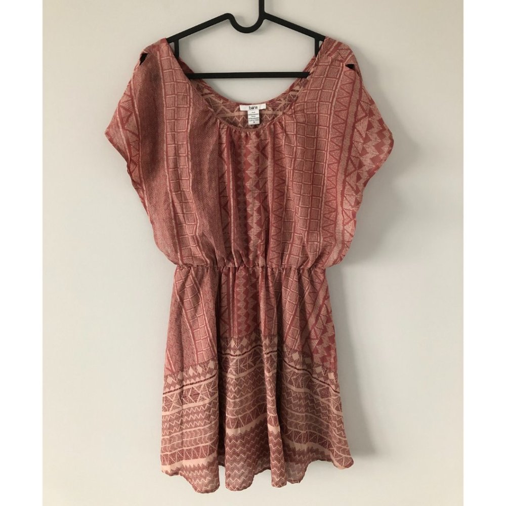 Bar III Mauve Geometric Printed Dress